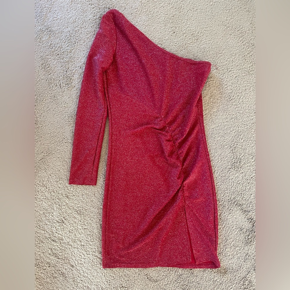 Red One-Shoulder Dress